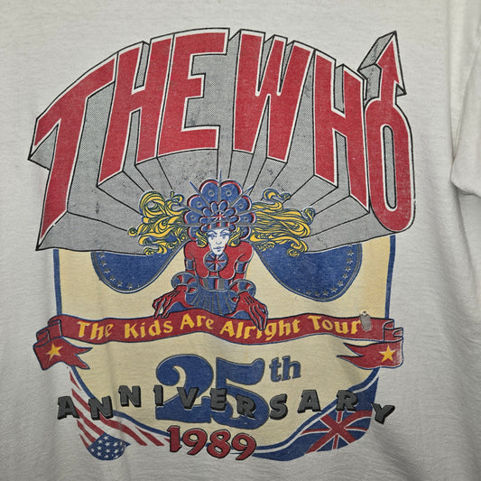 Vintage 1989 The Who The Kids Are Alright 25th Anniversary tour rock band T-shirt sz XL