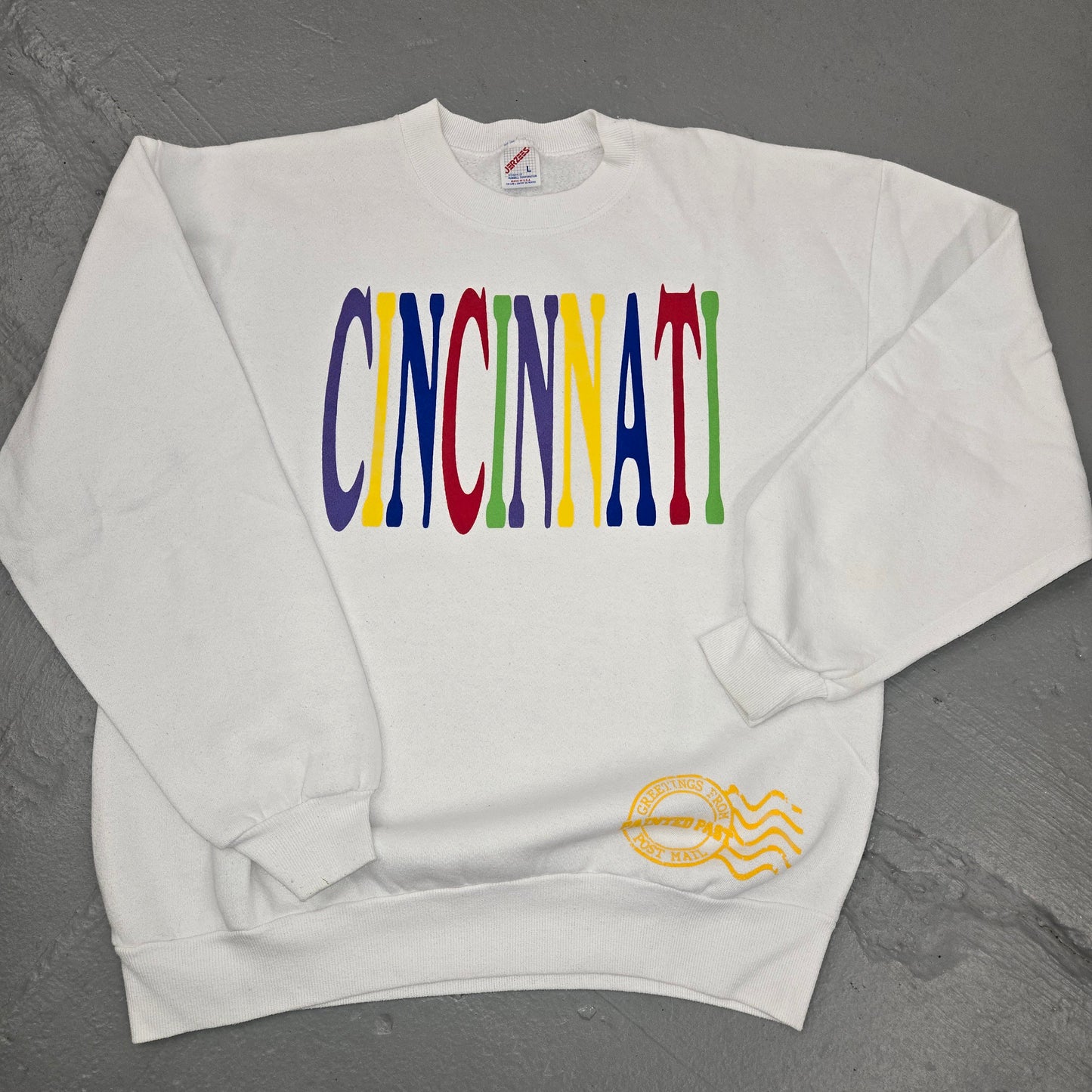 Greetings From Painted Past Cincinnati Destination Sweatshirt Size L