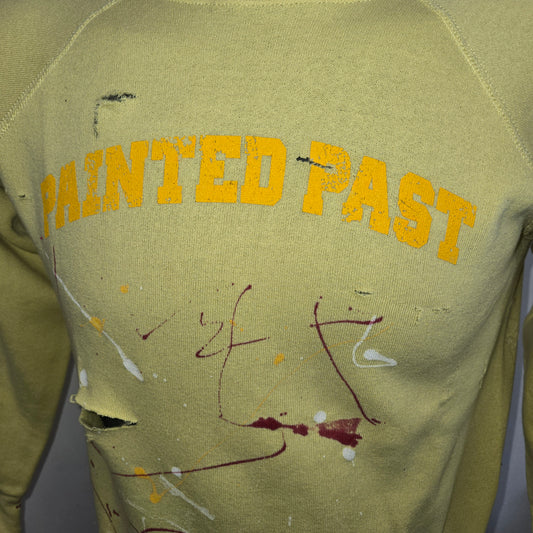 Painted Past Distressed Painted Collegiate Sweatshirt Sz M
