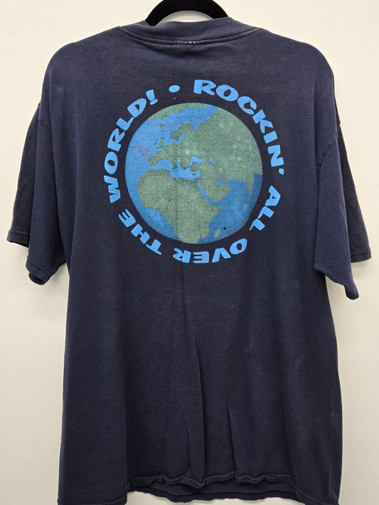 Vintage Buddy Holly Rockin' All Over the World distressed rock band Tour T-shirt sz XL