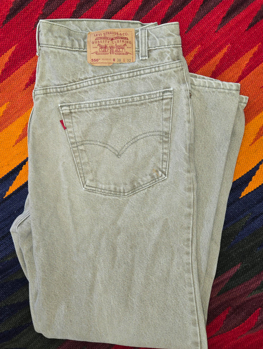 Vintage 1998 Levi's 550 red tab relaxed jeans sz 38x32 made in usa
