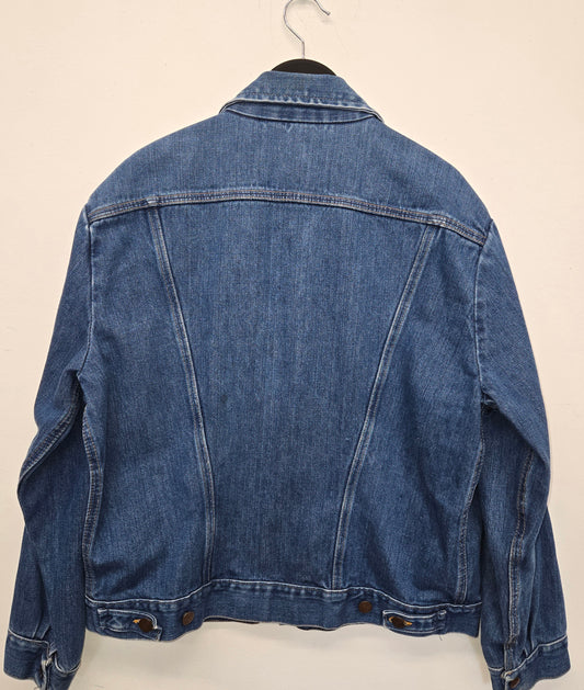 Vintage 1970s Wrangler "no fault" 14oz sanfordized denim jacket sz 46 Large made in usa
