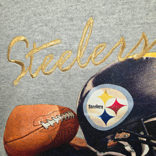 Vintage 1998 Lee Pittsburgh Steelers helmut logo gray Sweatshirt sz XL