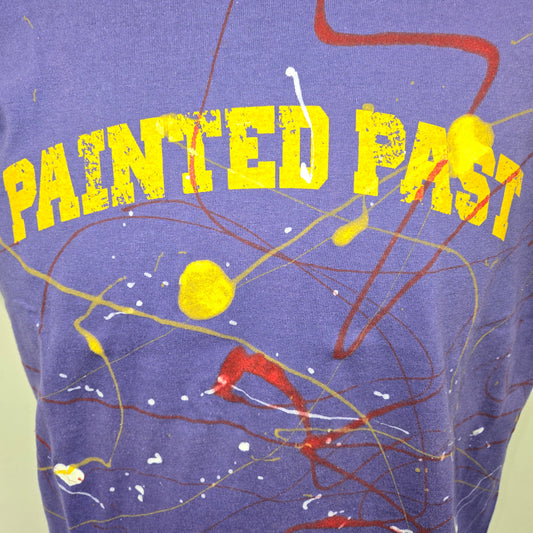 Painted Past Collegiate Distressed Painted T-shirt sz L Faded purple