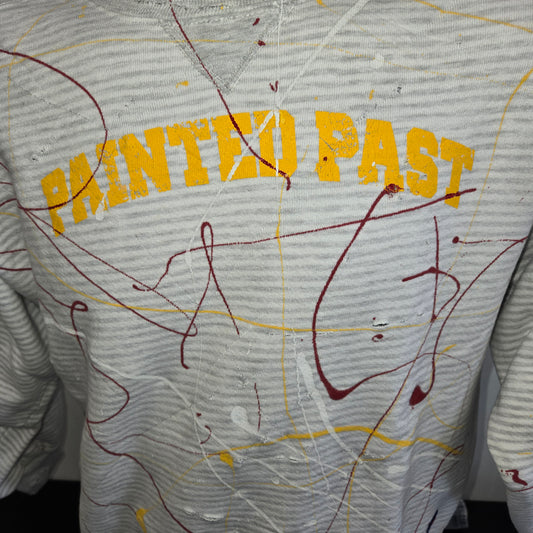 Painted Past Distressed Painted Collegiate Sweatshirt Sz M