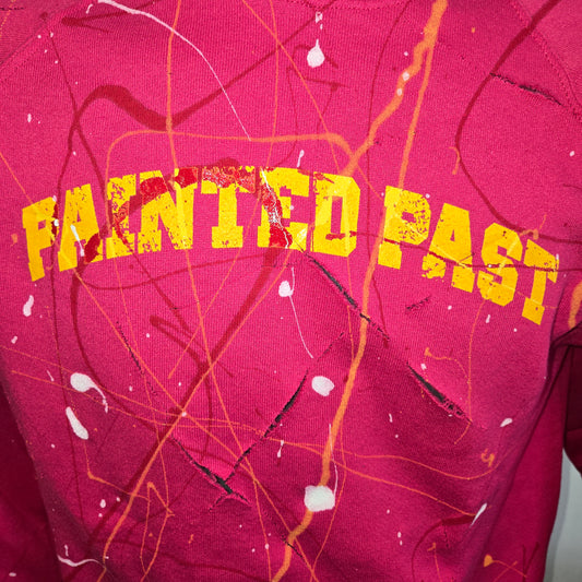 Painted Past Distressed Painted Collegiate Sweatshirt Sz L