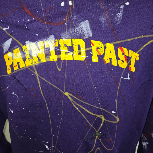 Painted Past Distressed Painted Collegiate Sweatshirt sz L