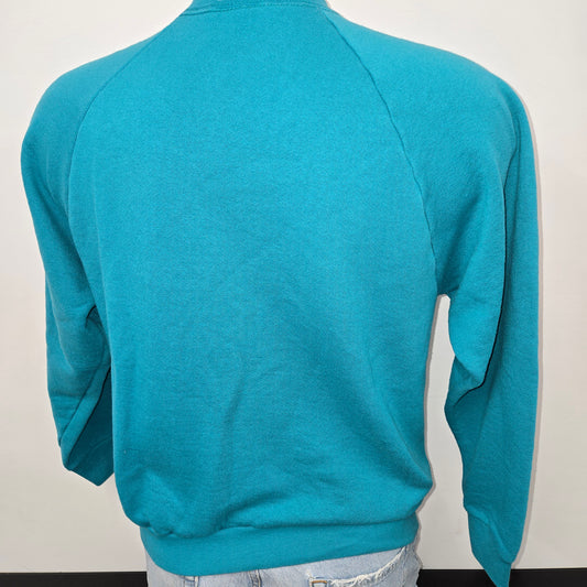 Painted Past Collegiate raglan Sweatshirt sz L in teal