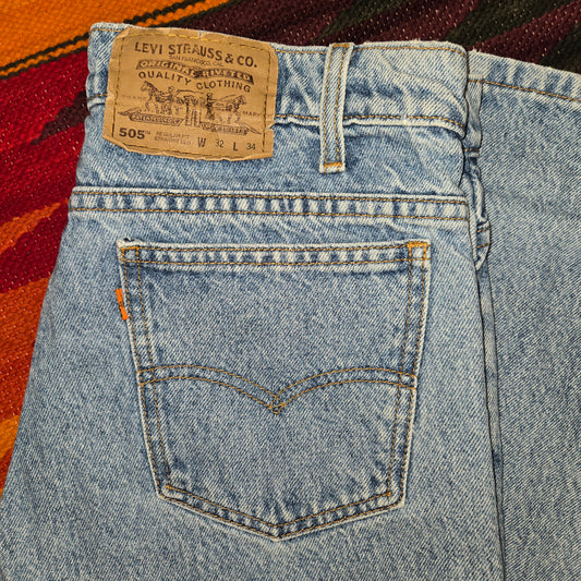 Vintage 1995 Levis 505 orange tab jeans sz 32x34