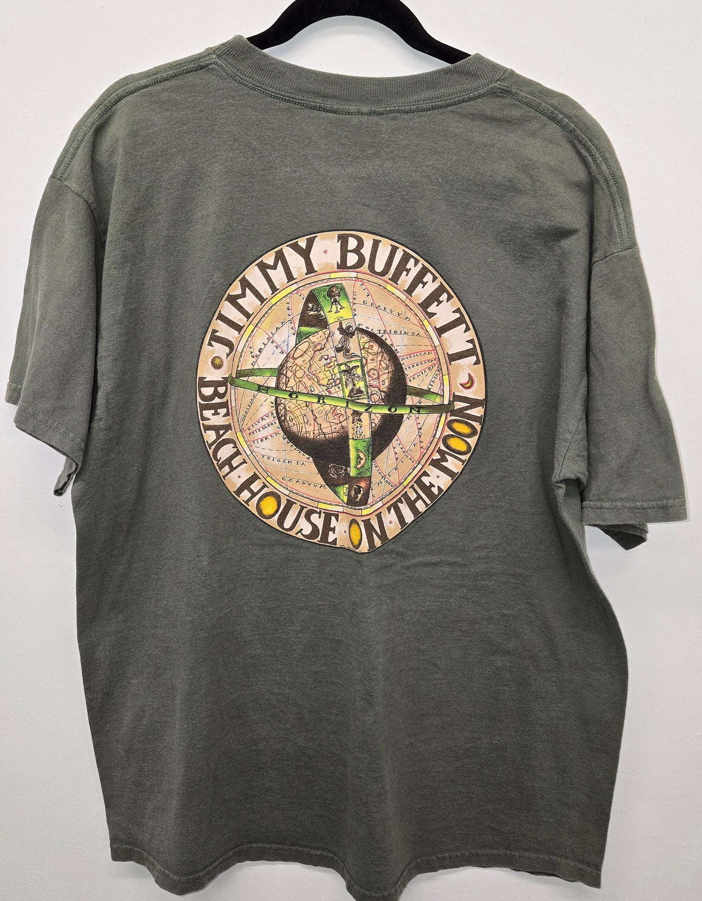 Vintage Giant Jimmy Buffett Beach House on the Moon local crew rock band Tour T-shirt sz XL