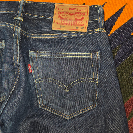 Vintage Levi's 511 red tab selvedge denim jeans sz 28x32
