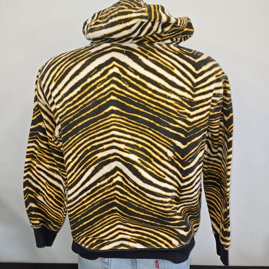 Vintage 1990s Zubaz Pittsburgh Steelers stripe hooded Sweatshirt sz Small