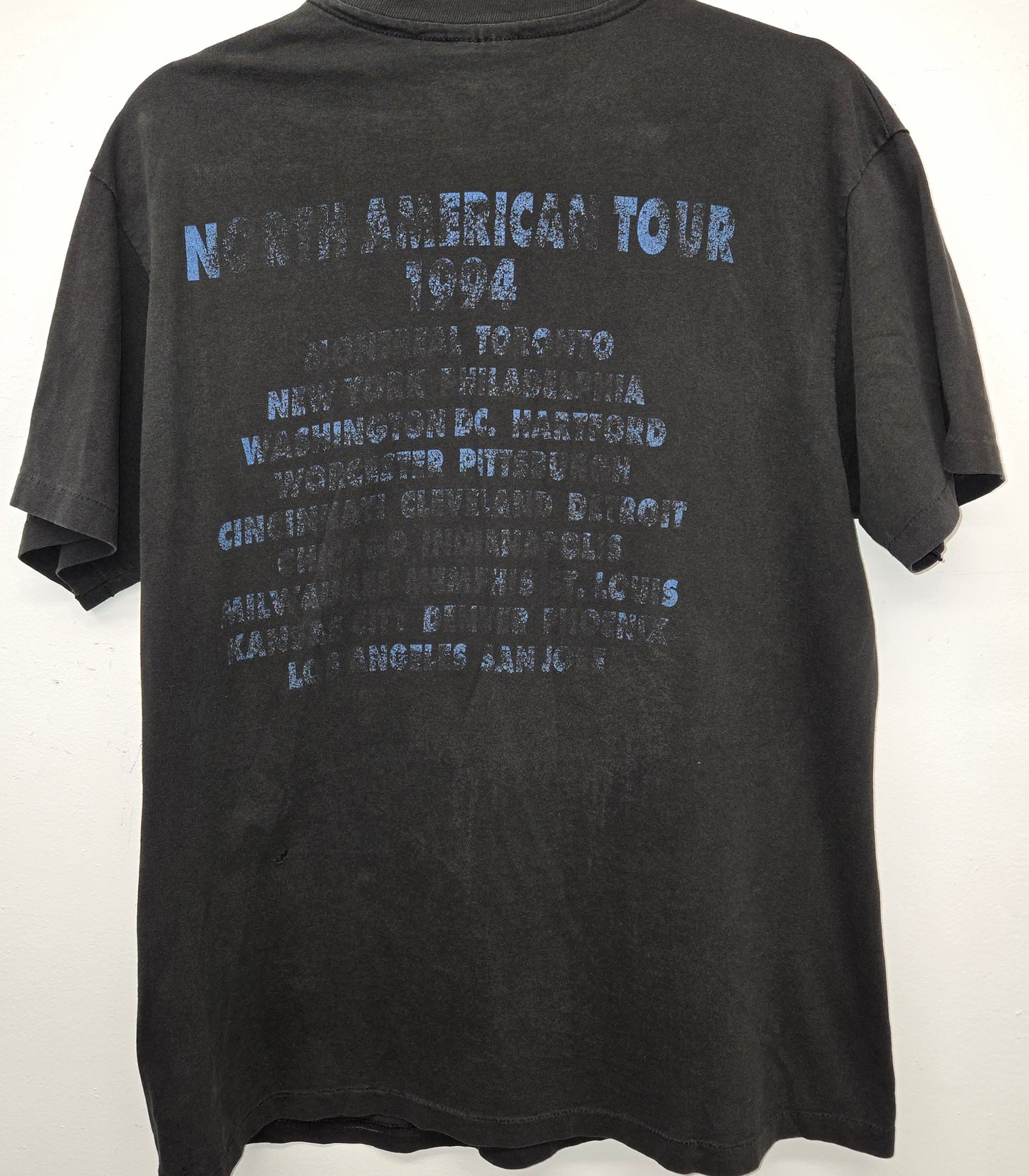 Vintage Distressed Eric Clapton 1994 North American tour black rock band T-shirt sz L single stitch