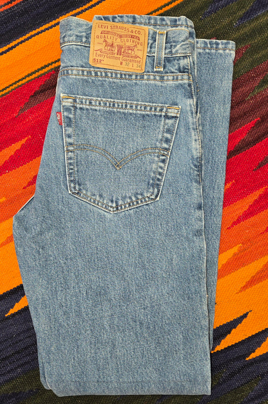 Vintage 1999 Levi's red tab 512 jeans sz 32x34 made in usa