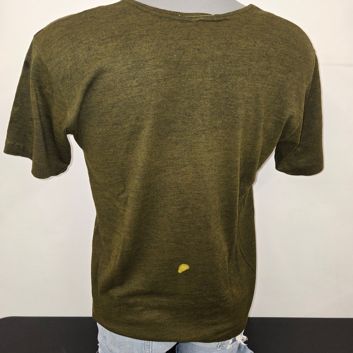 Painted Past Distressed Painted Collegiate T-shirt sz Small army melange