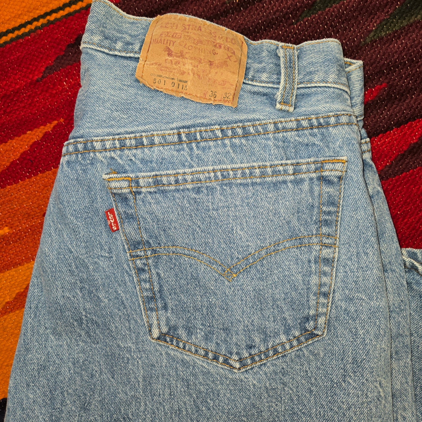 Vintage 1996 Levi's 501 red tab jeans sz 36x32 made in usa