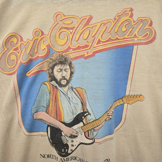 Vintage 1979 Eric Clapton North American tour 1979 thin single stitch band T-shirt sz m rare