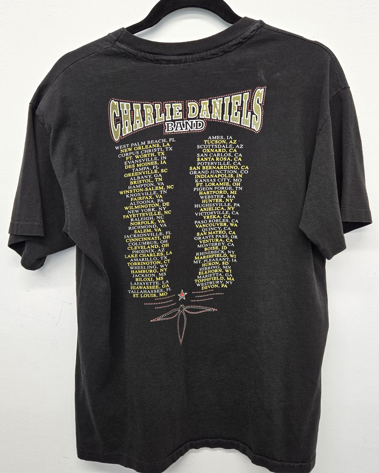 Vintage 1992 Charlie Daniels Band single stitch Rock Band Tour T-shirt sz L made in usa