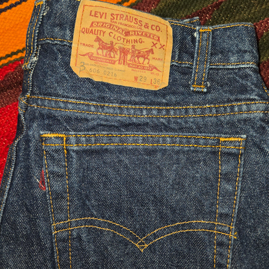 Vintage 1986 Levi's 606 red tab jeans sz 29x36 made in usa