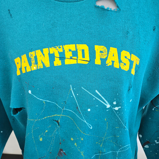 Painted Past Distressed Painted Collegiate Sweatshirt Sz XL