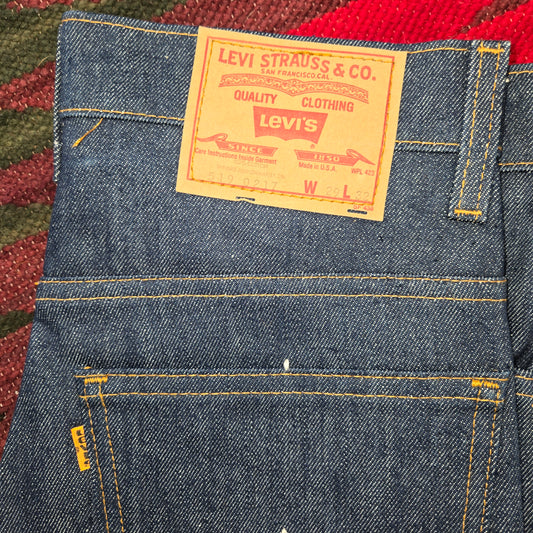 Vintage new dead stock Levi's 1980 519-0217 orange tab rigid raw jeans sz 29x32 made in usa