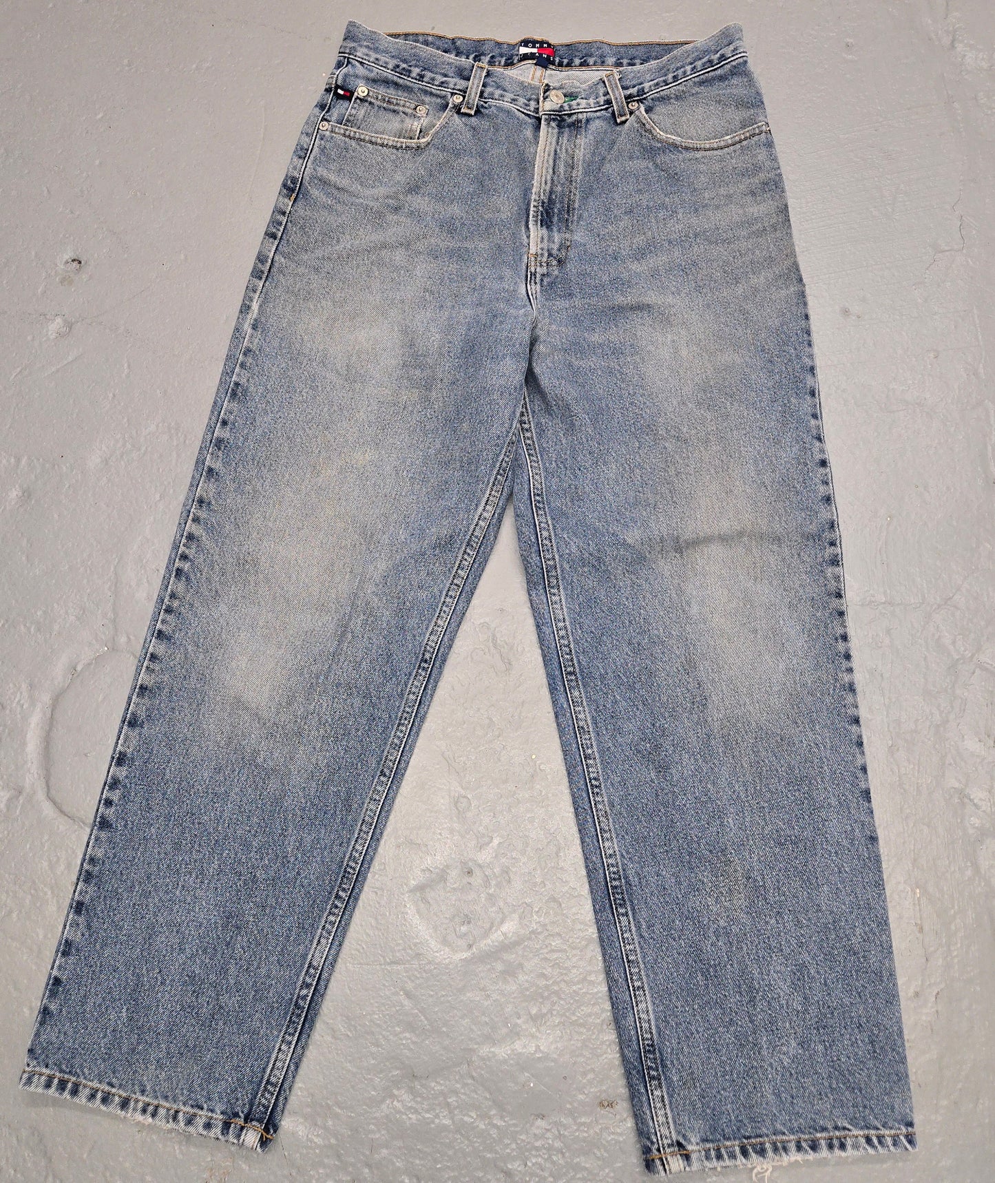 Vintage 90s 2000s Tommy Hilfiger Distressed baggy jeans sz 32x30