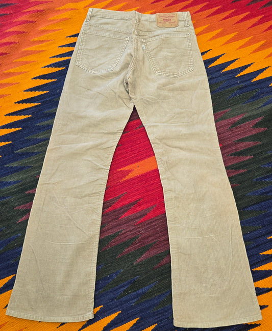 Vintage 1980 Levi's 517 white tab tan corduroy jeans sz 30x32 made in usa