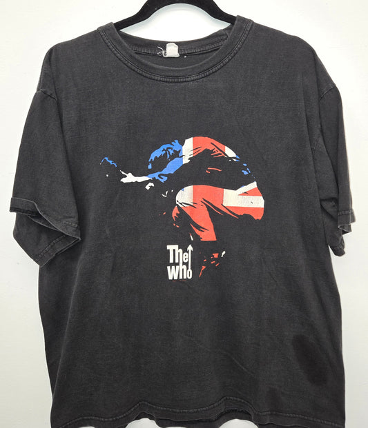 Vintage The Who Union Jack flag Distressed rock band Tour T-shirt sz XL