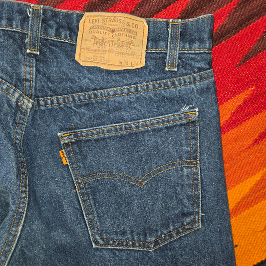 Vintage 1982 Levi's 20505-0217   orange tab jeans sz 33x34 made in usa