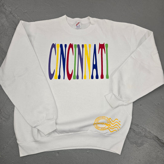 Greetings From Painted Past Cincinnati Destination Sweatshirt Size L