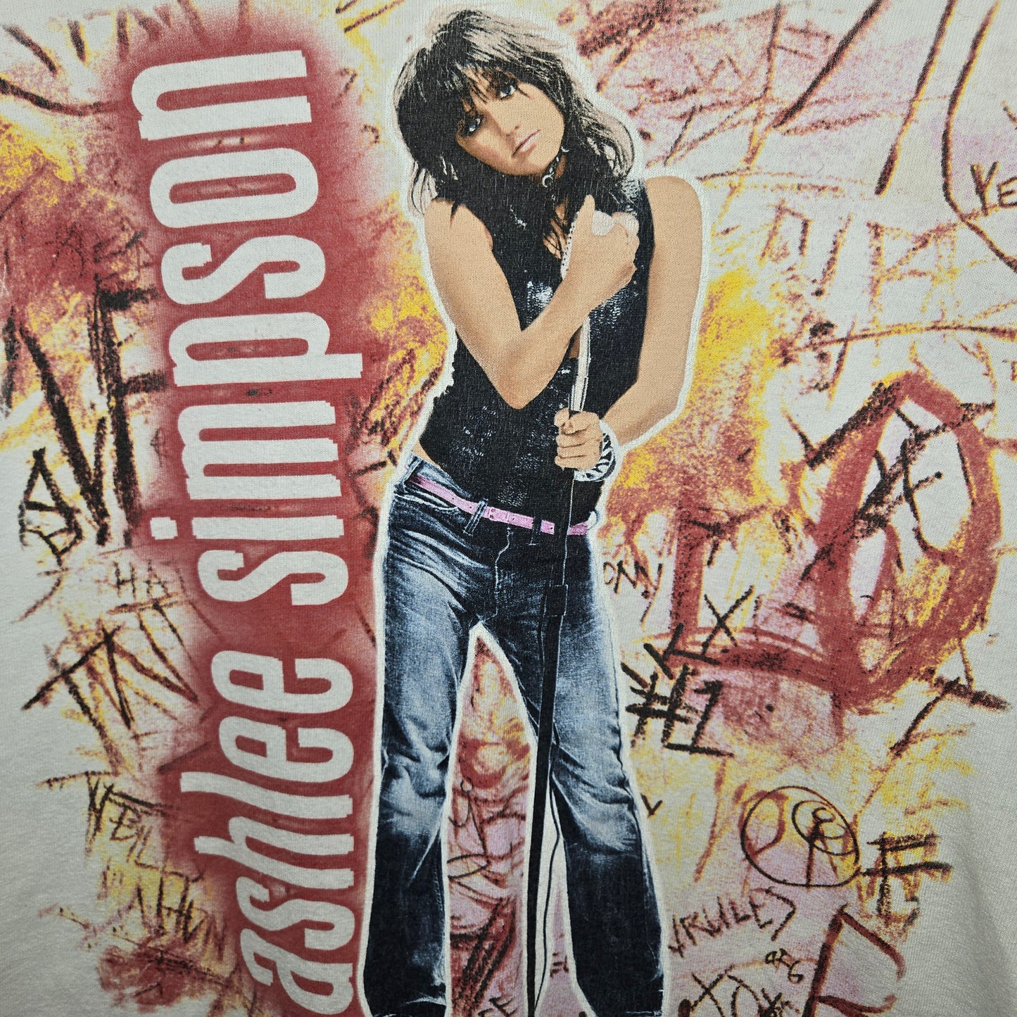Vintage Ashlee Simpson Autobiography rock band Tour T-shirt sz S