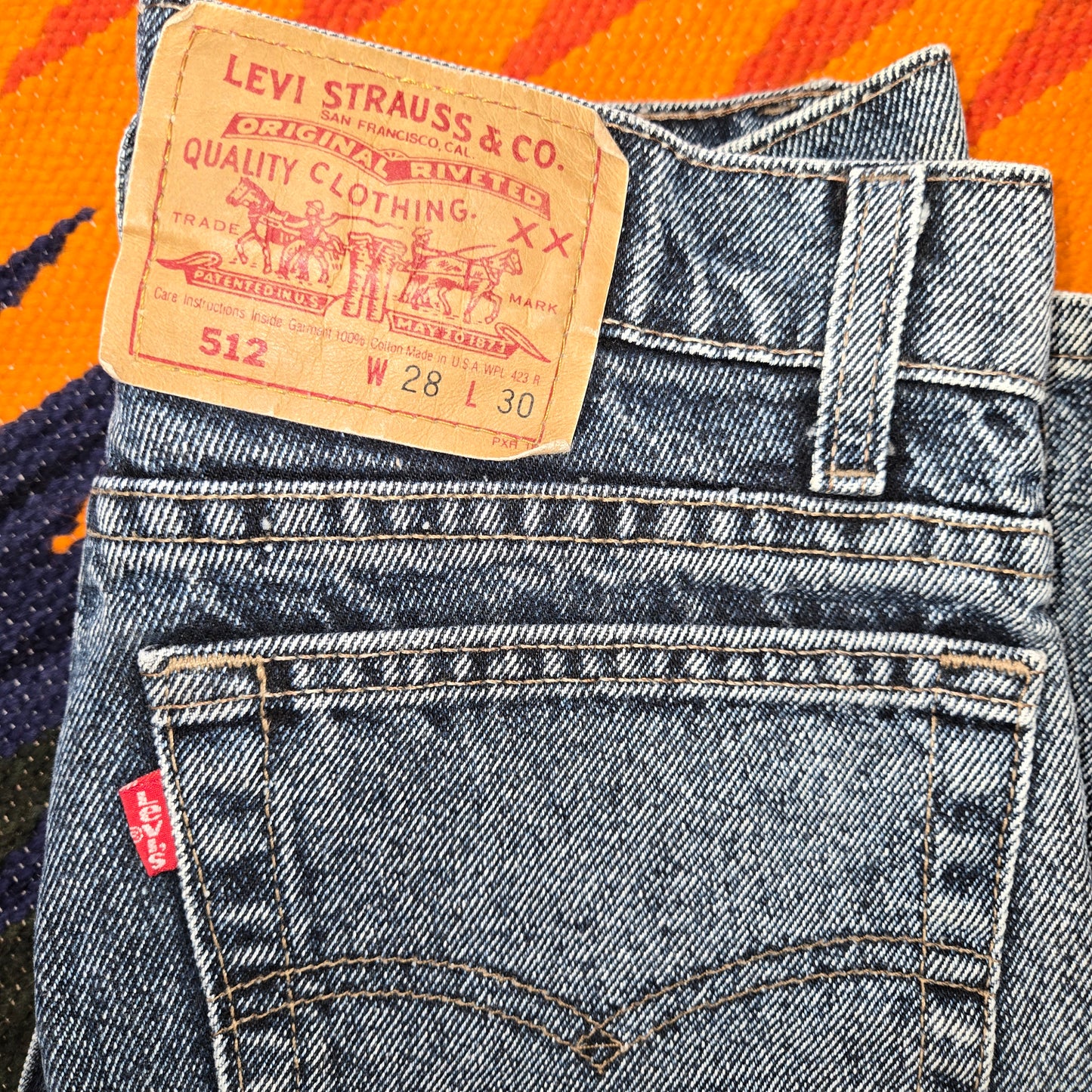 Vintage 1986 Levi's 512 red tab jeans sz 28x30 made in usa