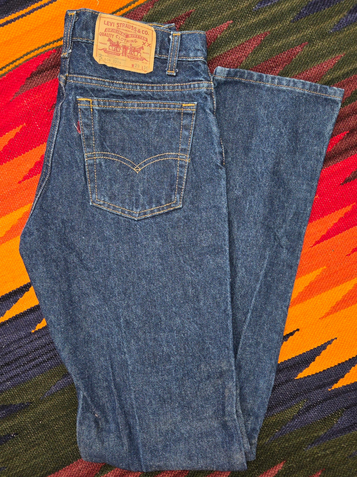 Vintage 1986 Levi's 606 red tab jeans sz 29x36 made in usa