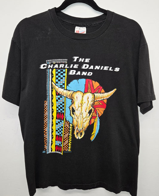 Vintage 1992 Charlie Daniels Band single stitch Rock Band Tour T-shirt sz L made in usa