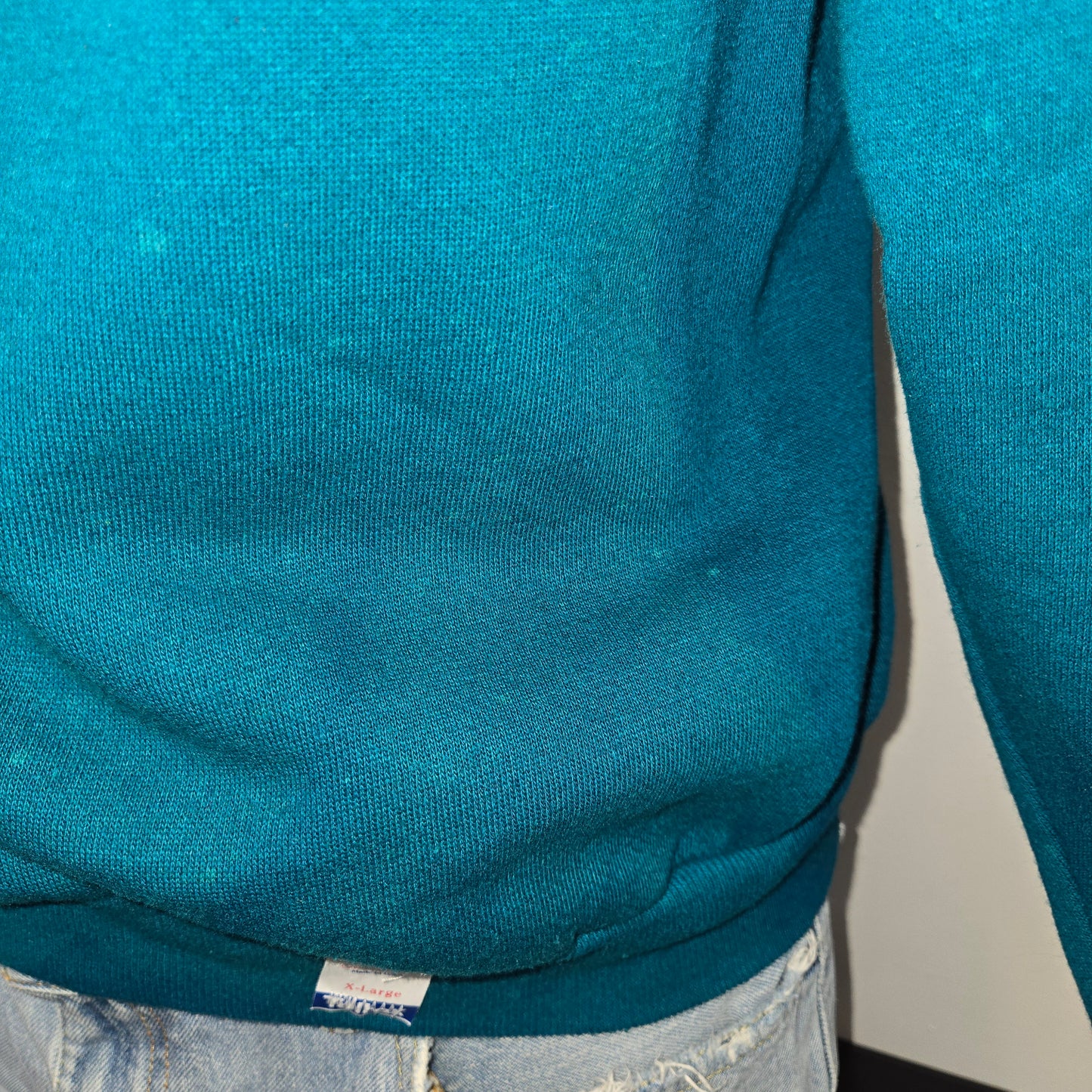 Painted Past Collegiate sun fade Sweatshirt sz XL in faded dark teal