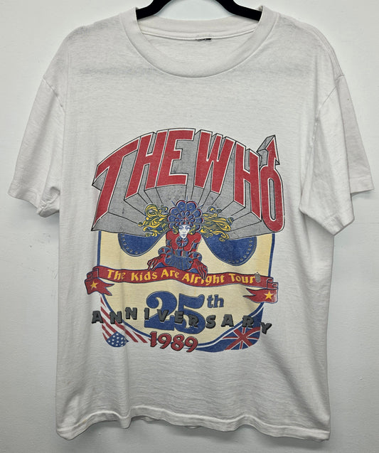 Vintage 1989 The Who The Kids Are Alright 25th Anniversary tour rock band T-shirt sz XL
