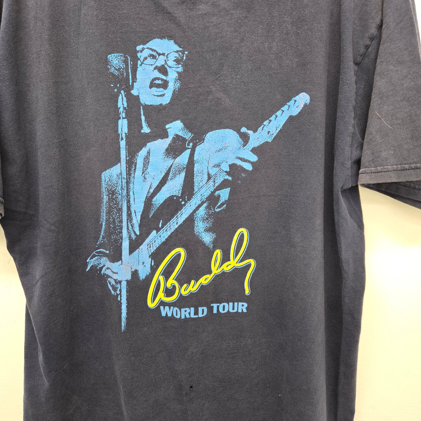 Vintage Buddy Holly Rockin' All Over the World distressed rock band Tour T-shirt sz XL
