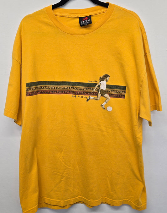 Vintage zion Bob Marley Jammin soccer rock band T-shirt sz XXL