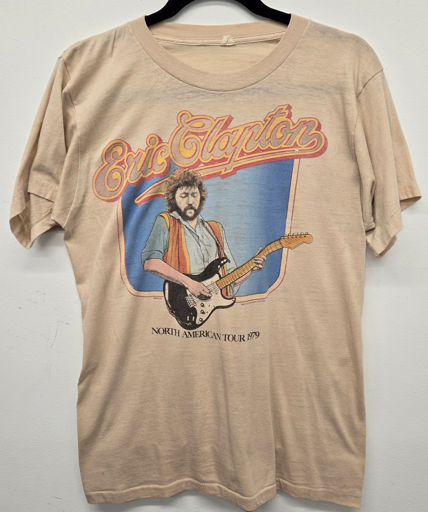 Vintage 1979 Eric Clapton North American tour 1979 thin single stitch band T-shirt sz m rare