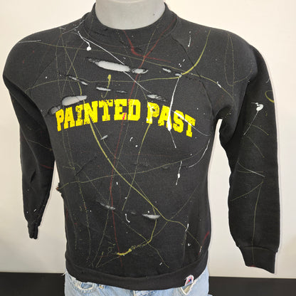 Painted Past Distressed Painted Collegiate Sweatshirt Sz M