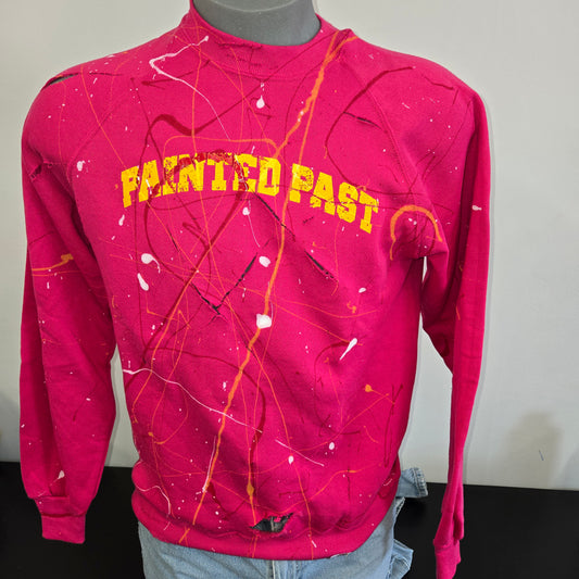 Painted Past Distressed Painted Collegiate Sweatshirt Sz L
