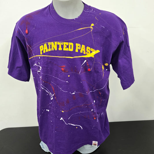 Painted Past Distressed Painted Collegiate T-shirt sz XL Faded purple