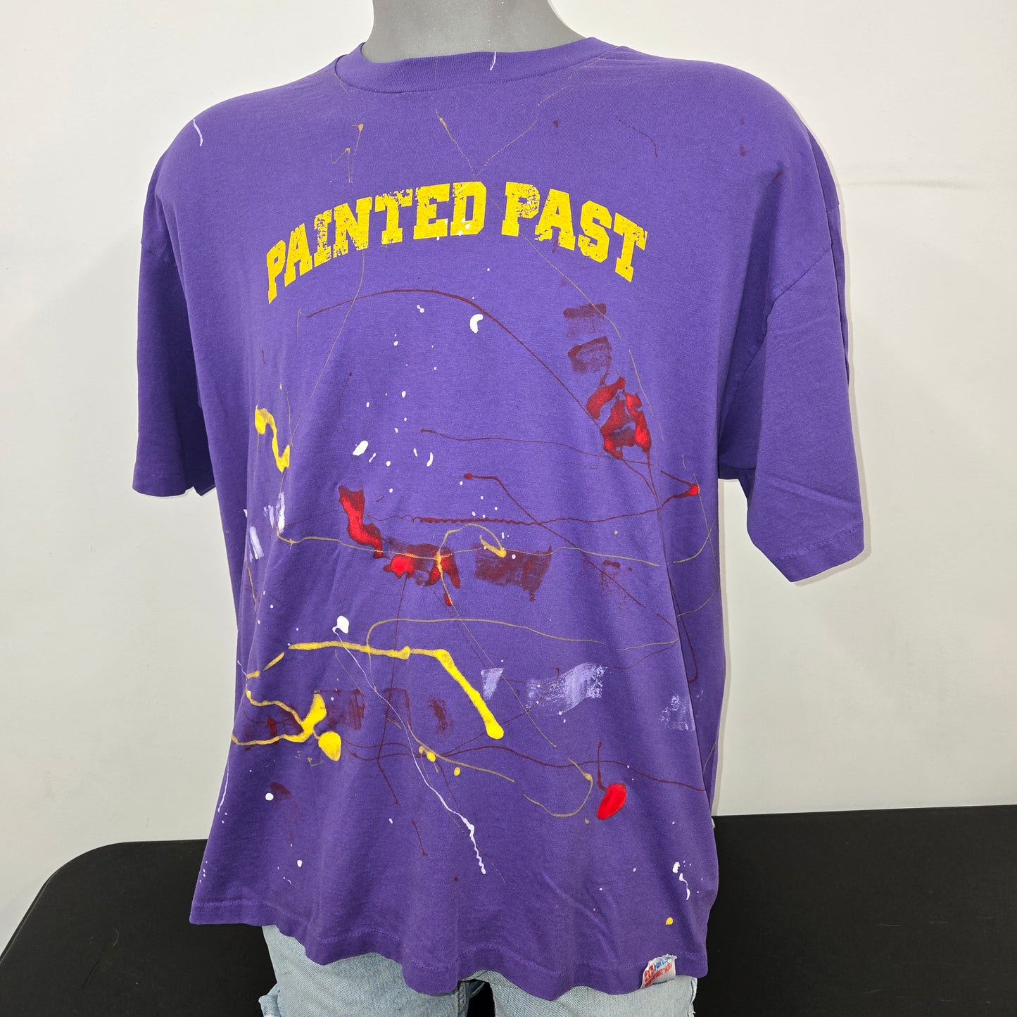 Painted Past Distressed Painted Collegiate T-shirt sz XXL Faded purple