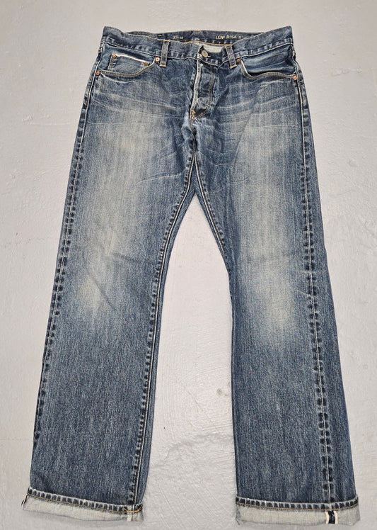 Vintage 2000s gap Japanese Selvedge distressed straight jeans sz 33x32