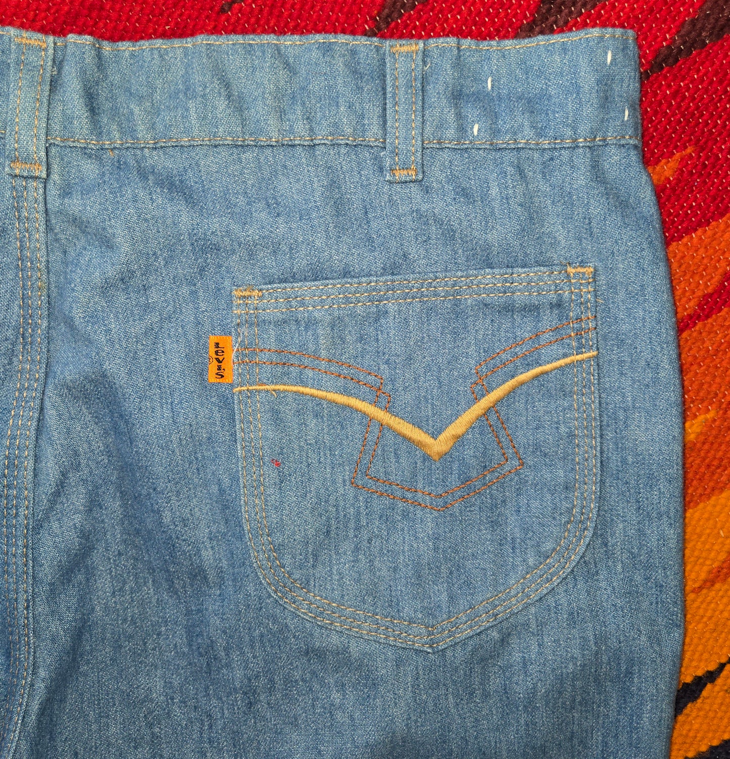 Vintage 1985 Levis orange tab detailed pocket jeans sz 38 made in usa