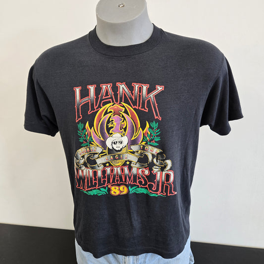 Vintage 1989 Hank Williams Jr Distressed Single Stitch Rock Band T-shirt sz L