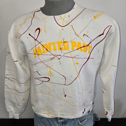 Painted Past Distressed Painted Collegiate Sweatshirt Sz M