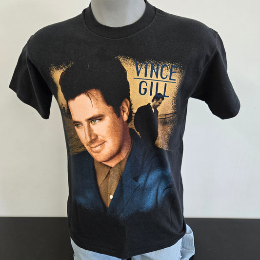 1990s Vince Gill Black single stitch Tour Band T-shirt size L