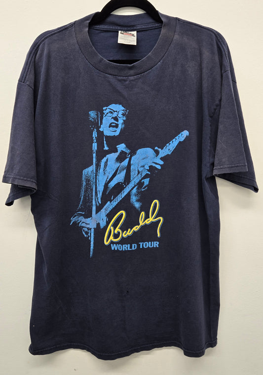 Vintage Buddy Holly Rockin' All Over the World distressed rock band Tour T-shirt sz XL