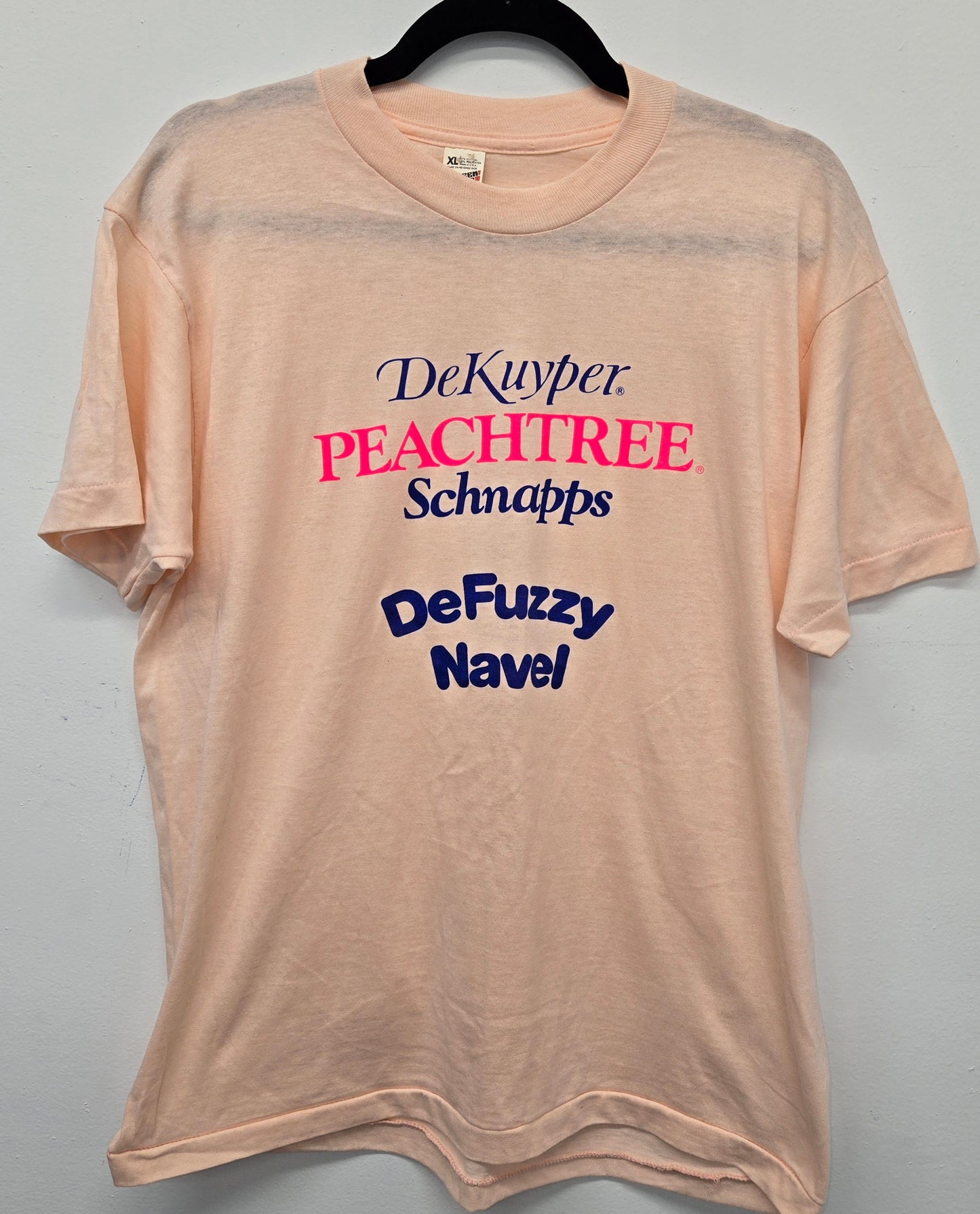 Vintage rare 1980s Dekuyper Peachtree Schnapps single stitch t shirt sz XL Made In usa